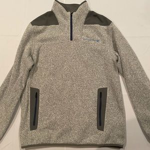 Vineyard Vines Mens Quarter Zip Fuzzy Inside Medium Grey